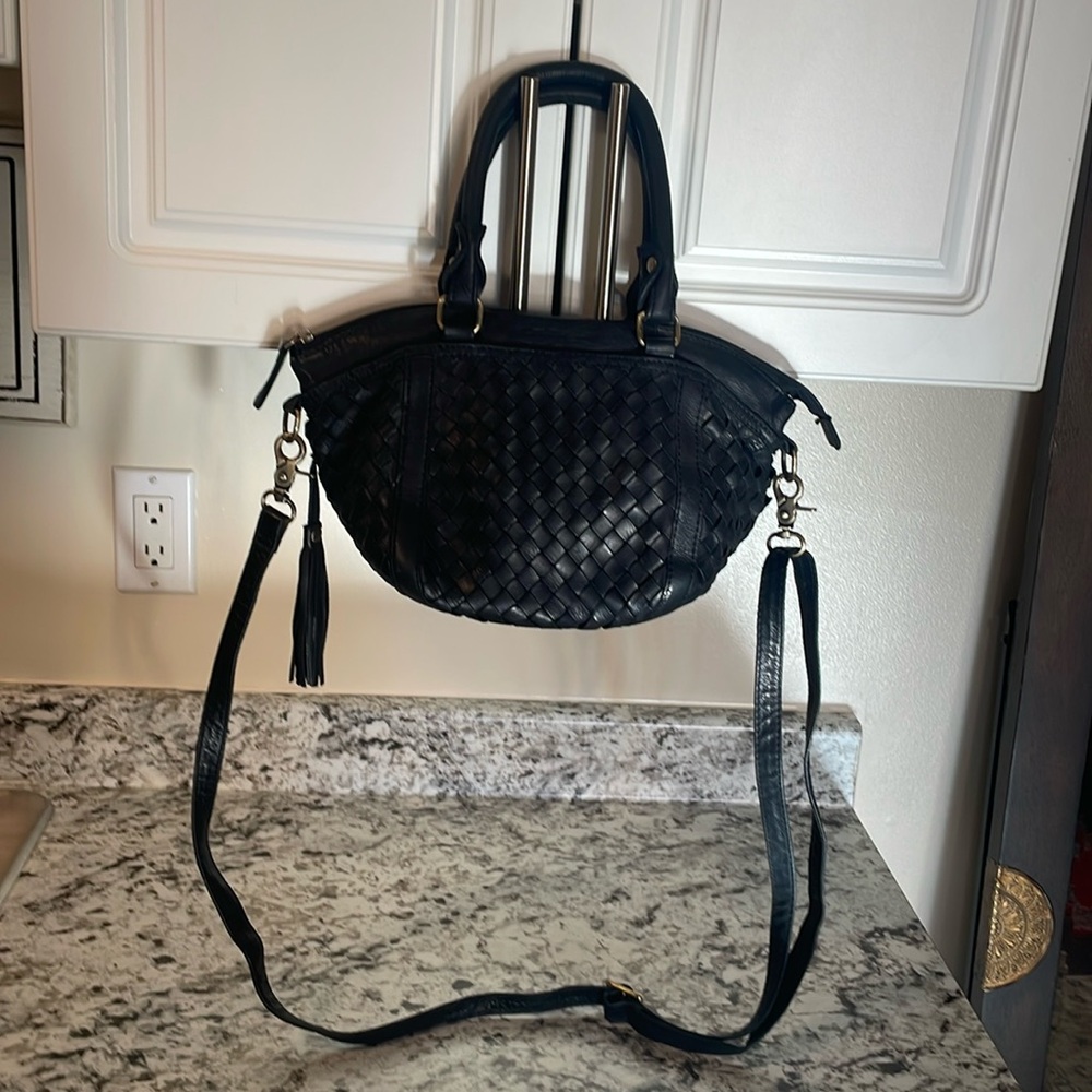 One Fated Knight Black leather Two Way Bag